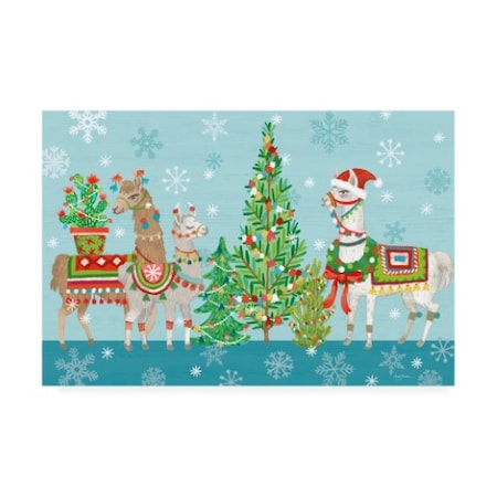 Trademark Fine Art Mary Urban 'Lovely Llamas Christmas Viii' Canvas Art, 16x24 WAP10074-C1624GG